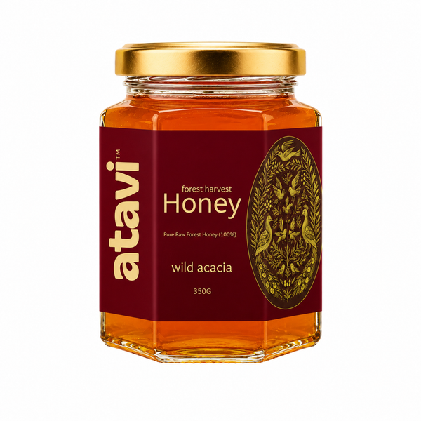 Wild Acacia Honey - From Acacia (Babool) Fields (350 gm)