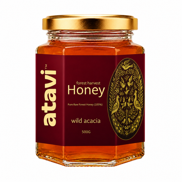 Wild Acacia Honey - From Acacia (Babool) Fields (500gm)