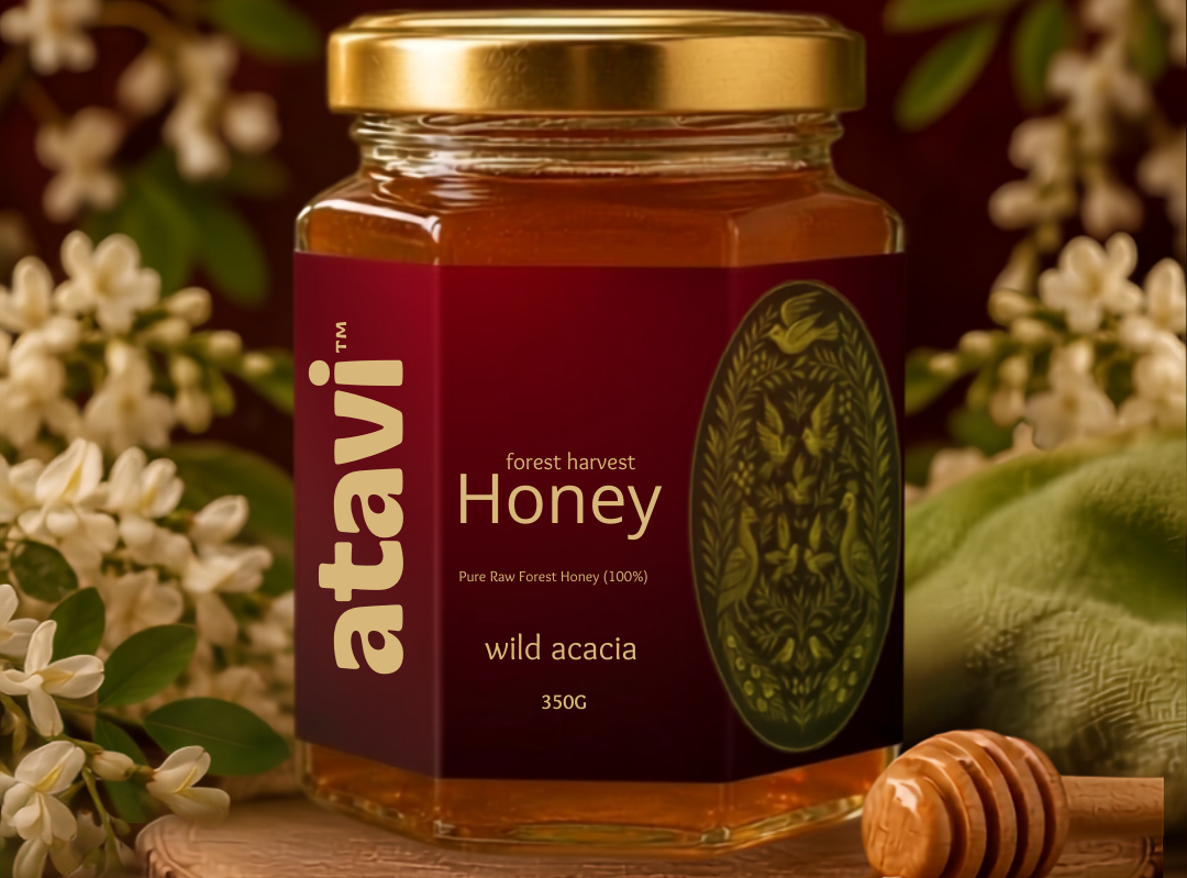 Wild Acacia Honey - From Acacia (Babool) Fields (350 gm)