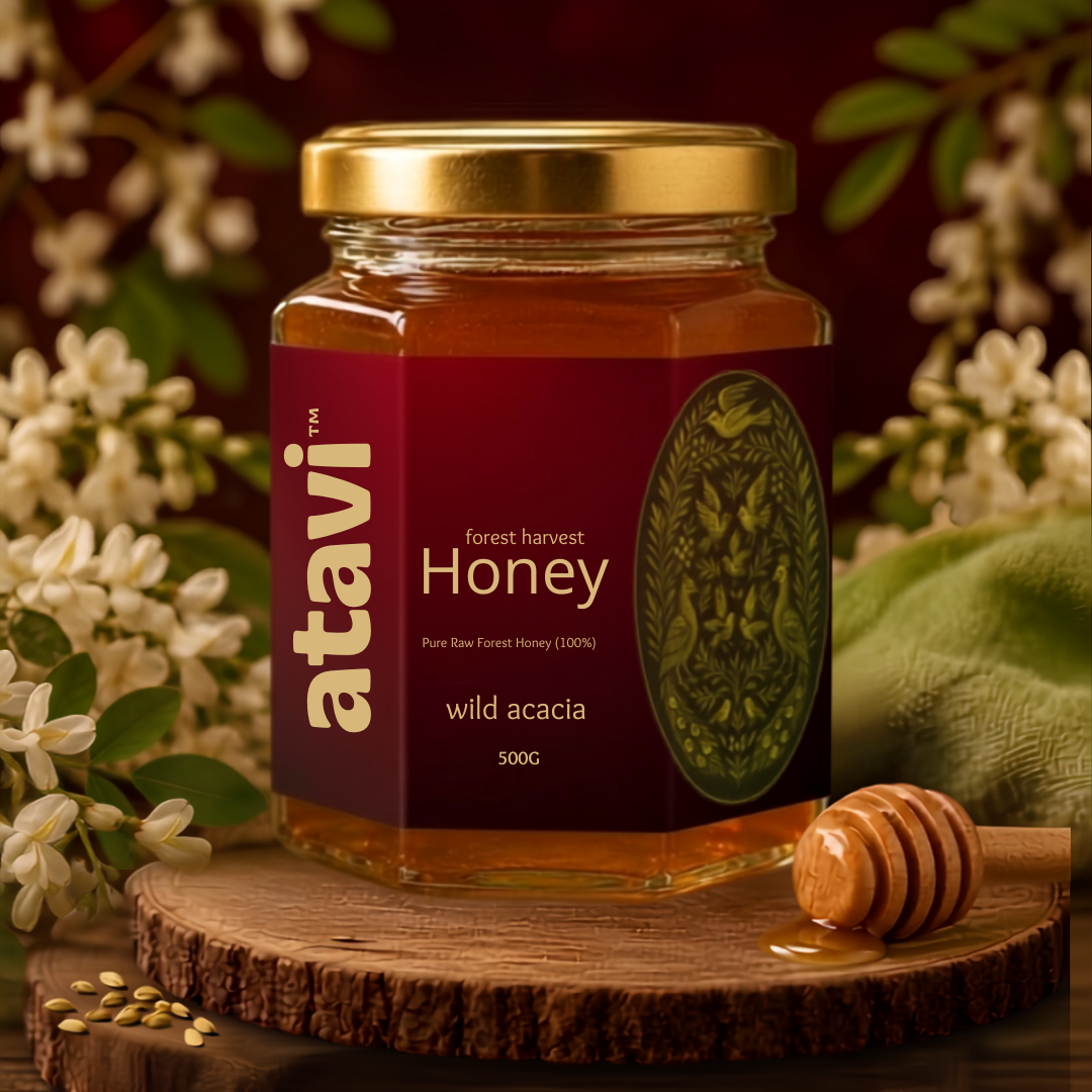 Wild Acacia Honey - From Acacia (Babool) Fields (500gm)